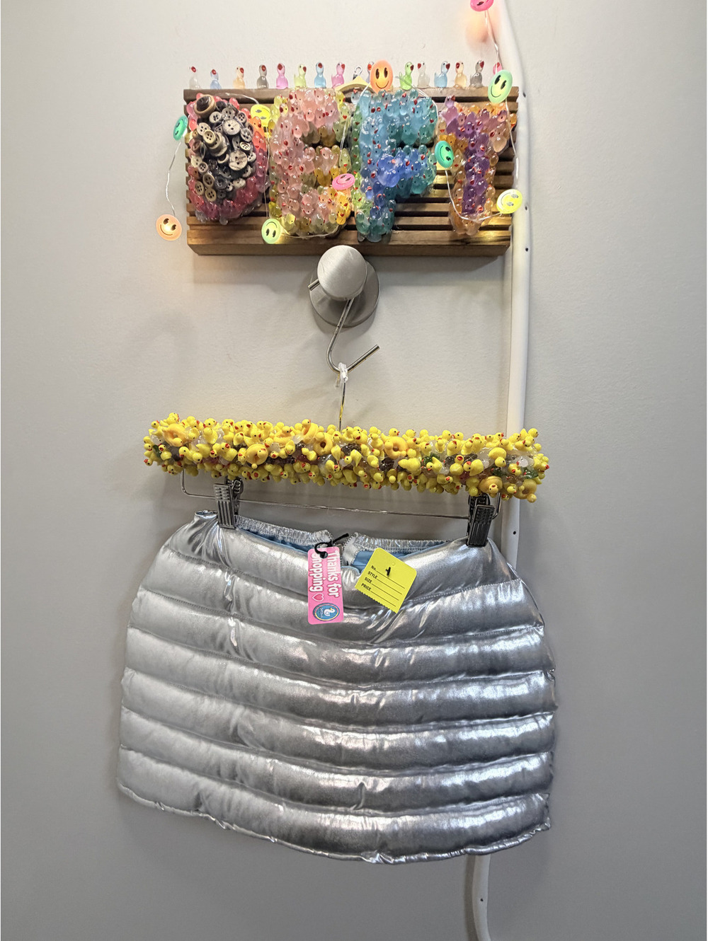 DeftDuck find Silver Metallic Puffer Mini Skirt - Trendy & Cozy